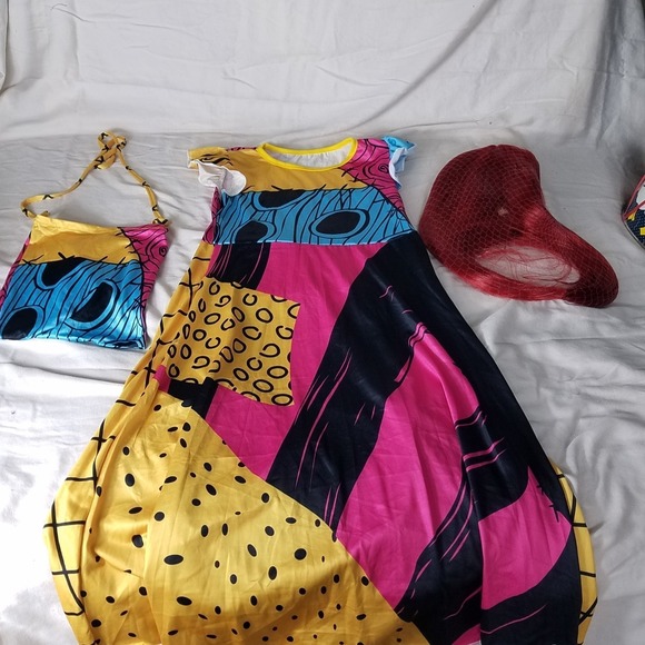 Unbranded Other - Nightmare before Christmas sally dress purse wig girls size 110 (5-6) halloween